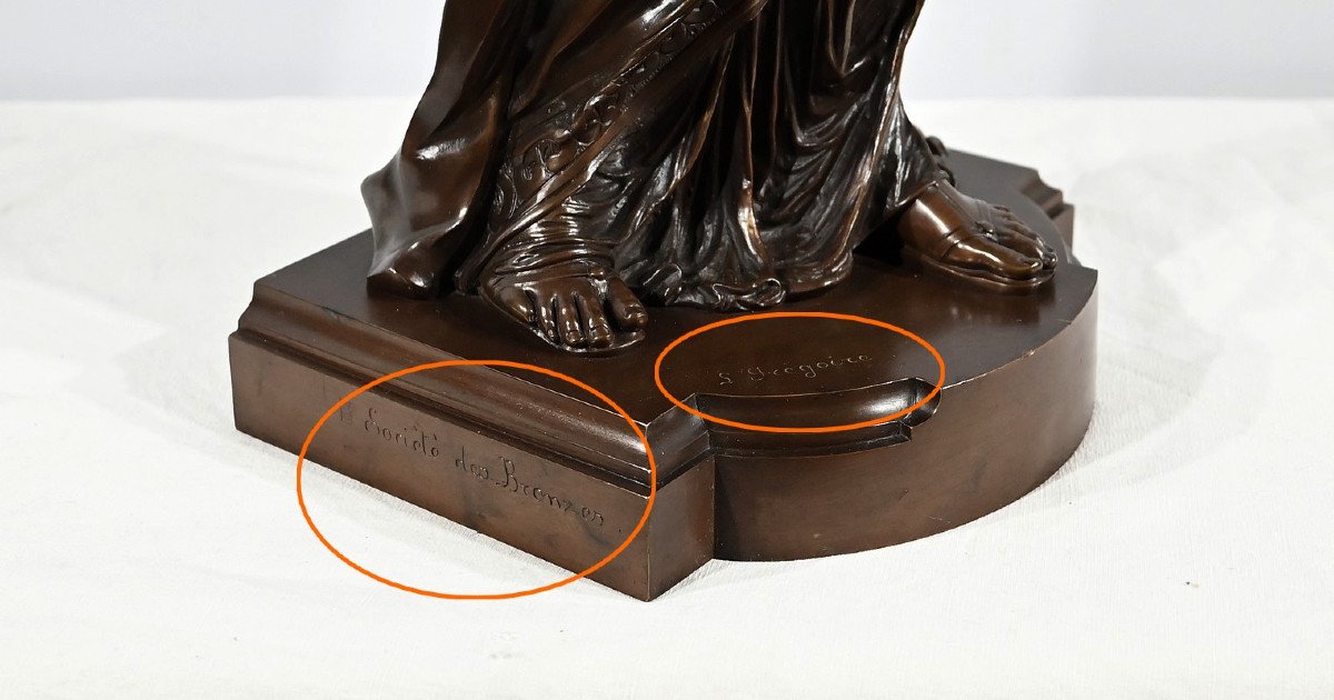 Important Bronze « La Lettre » De J-l. Grégoire –  Fin XIXe-photo-6