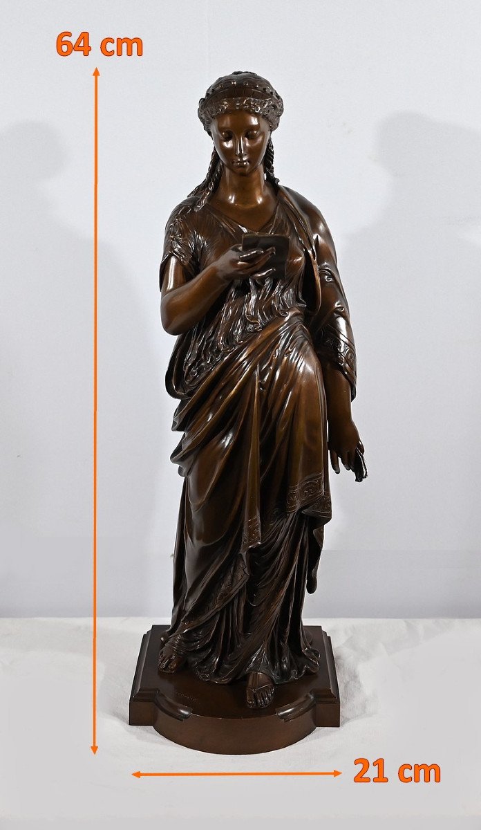 Important Bronze « La Lettre » De J-l. Grégoire –  Fin XIXe-photo-8
