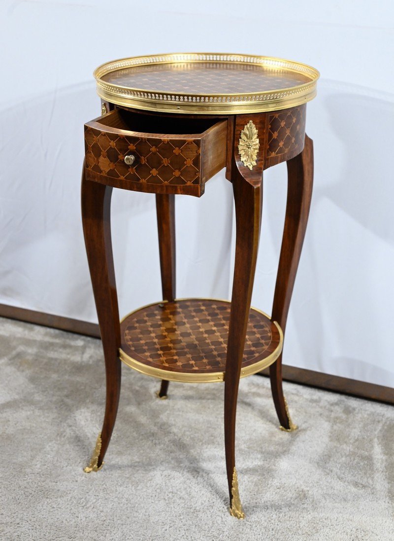 Small Living Room Table In Rosewood And Mahogany, Louis XV/louis XVI Style – Early 20th Century-photo-2
