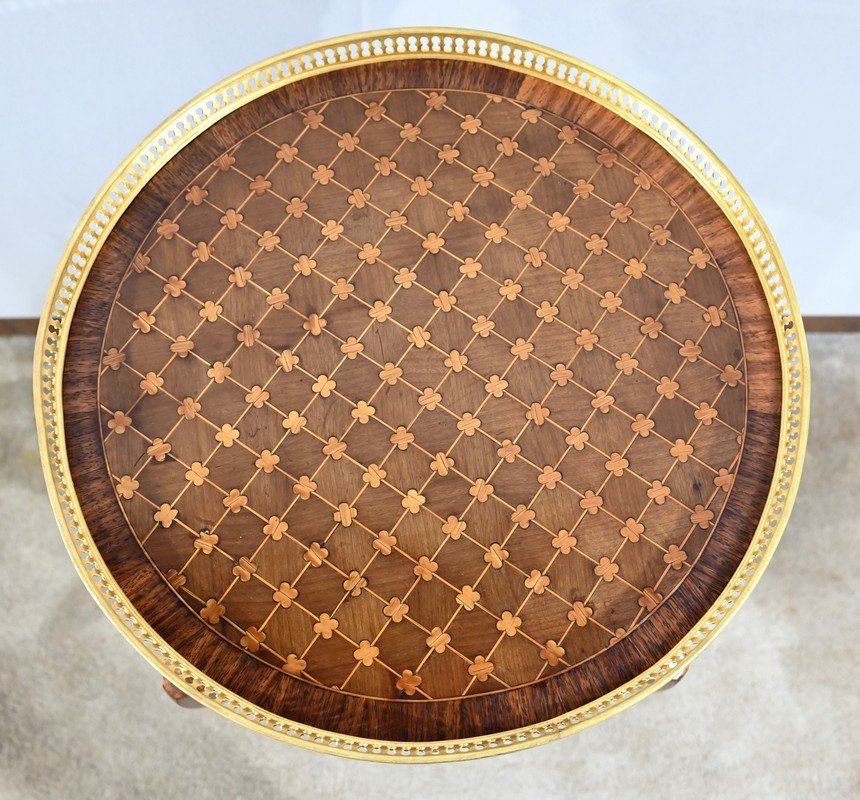 Small Living Room Table In Rosewood And Mahogany, Louis XV/louis XVI Style – Early 20th Century-photo-3