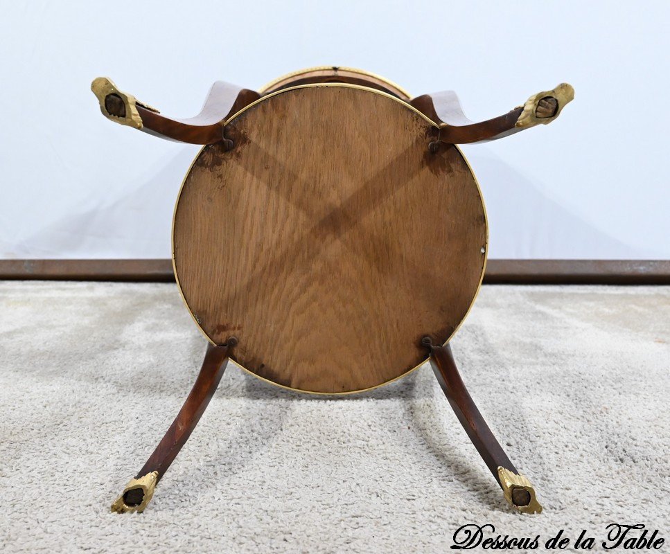 Small Living Room Table In Rosewood And Mahogany, Louis XV/louis XVI Style – Early 20th Century-photo-8