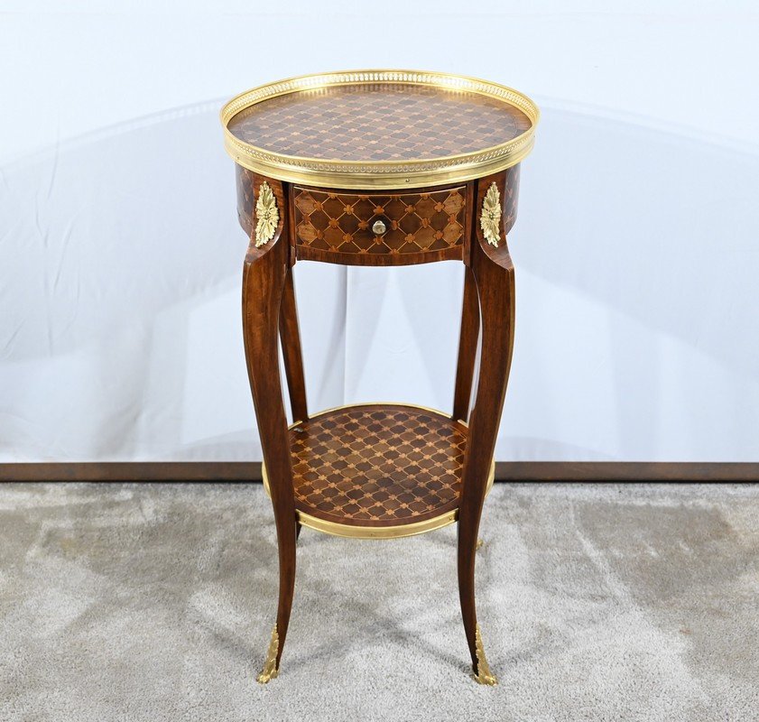 Small Living Room Table In Rosewood And Mahogany, Louis XV/louis XVI Style – Early 20th Century