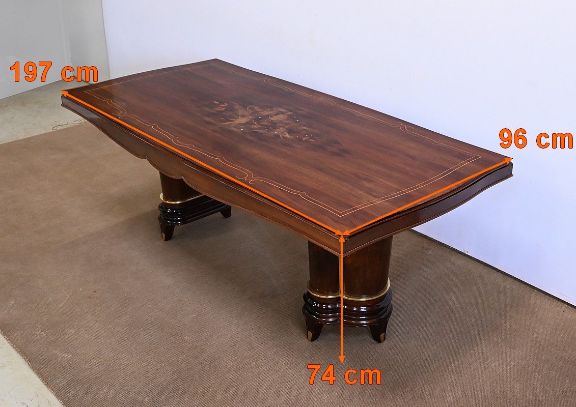 Rectangular Table In Rio Rosewood, Attributed To J. Leleu, Art Deco – 1940-photo-7