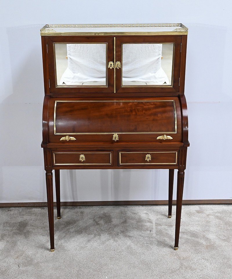 Petit Bureau Cylindre style Louis XVI, époque Napoléon III – Milieu XIXe-photo-2