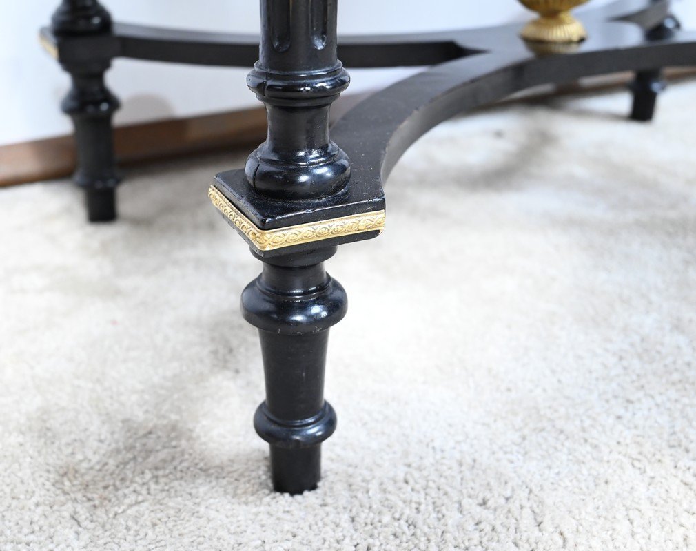 Small Table In Blackened Pear Wood And Thuja Burl, Louis XVI Style, Napoleon III Period – Middle-photo-5