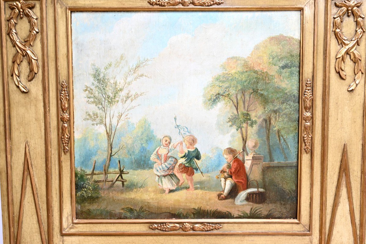 Important Trumeau En Bois Doré, époque Louis XVI – Fin XVIIIe-photo-4