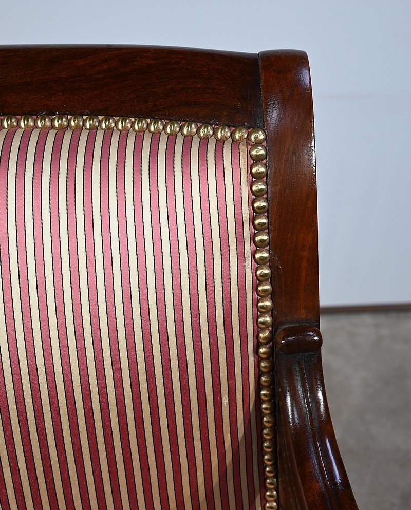 Armchair In Solid Cuban Mahogany, Restoration Period – Early 19th Century-photo-1