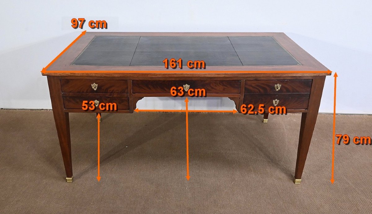 Important Mahogany Desk, Directoire Period - Early 19th Century-photo-7