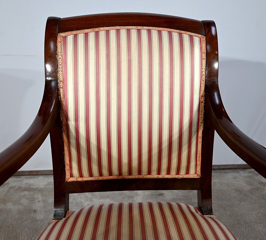 Pair Of Armchairs In Solid Cuban Mahogany, Restoration Period – Early 19th Century-photo-1