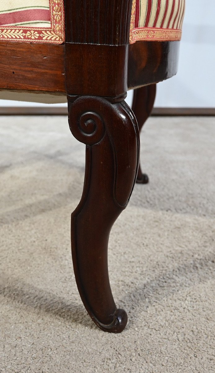 Pair Of Armchairs In Solid Cuban Mahogany, Restoration Period – Early 19th Century-photo-5