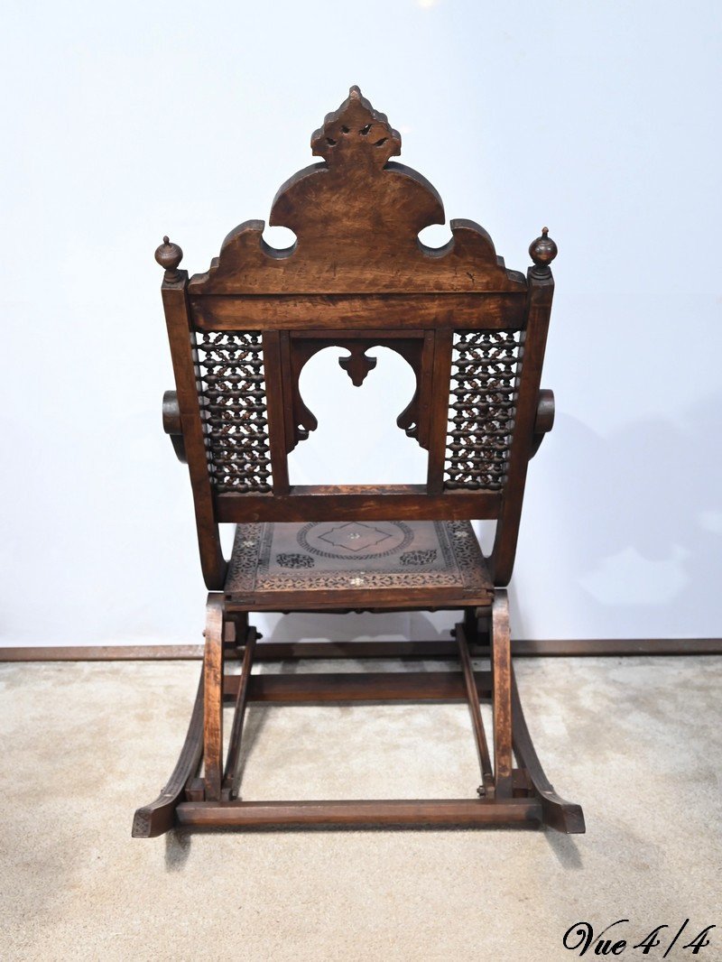 Syrian Rocking Chair In Walnut – Late 19th Century-photo-8