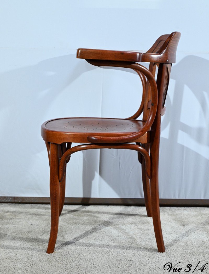 Fauteuil De Bureau En Hêtre, Estampillé J&j Kohn – Début XXe-photo-5