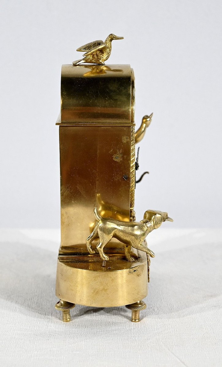 Small Travel Clock In Gilt Bronze, Empire Period - Early 19th Century-photo-4