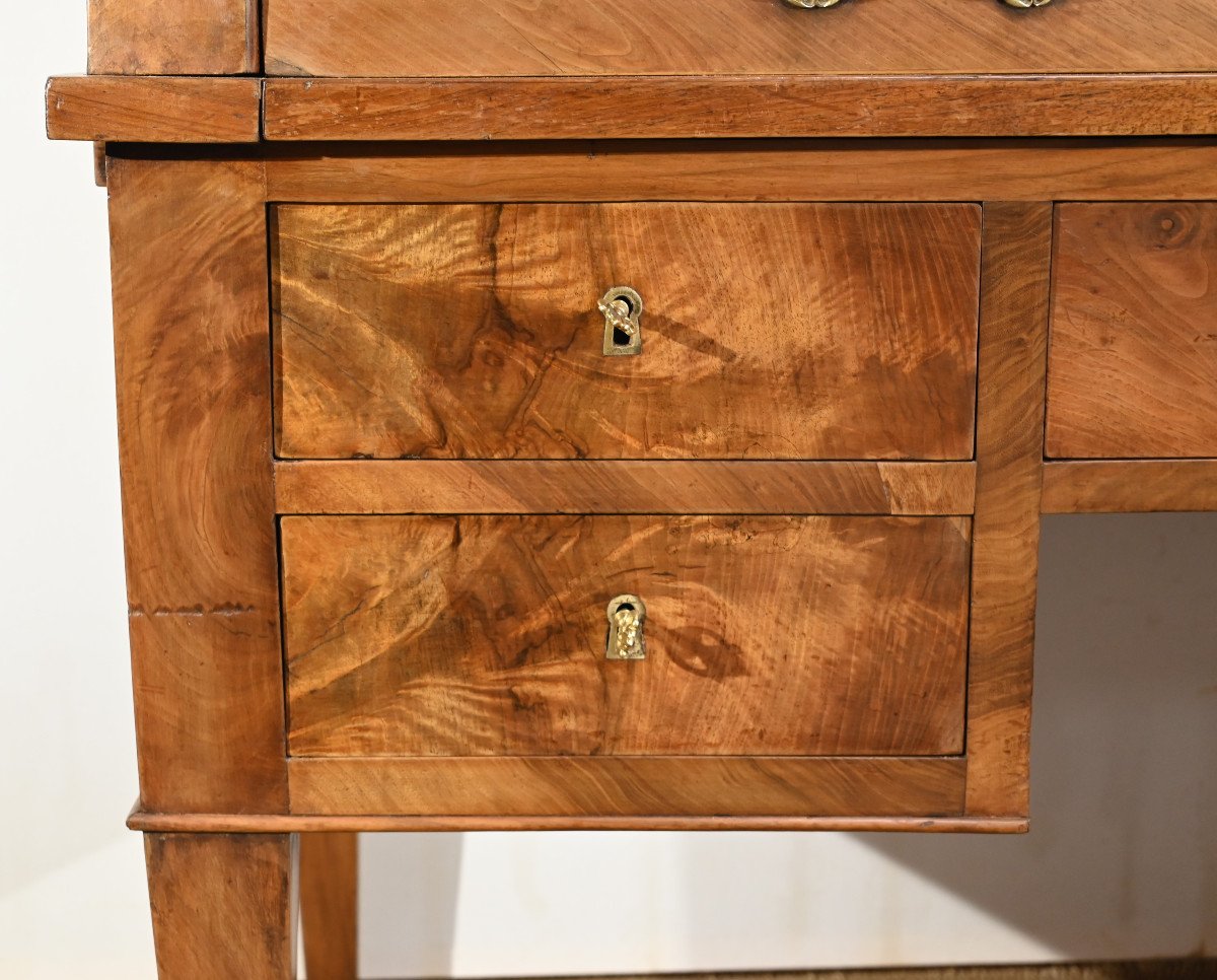Important Property Cylinder Desk In Walnut, Directoire Period – Early 19th Century-photo-4