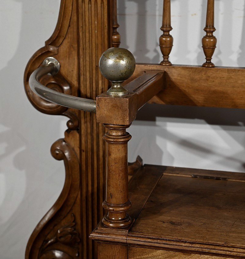 Rare Vestiaire Coffre De Vestibule En Noyer – Fin XIXe-photo-7