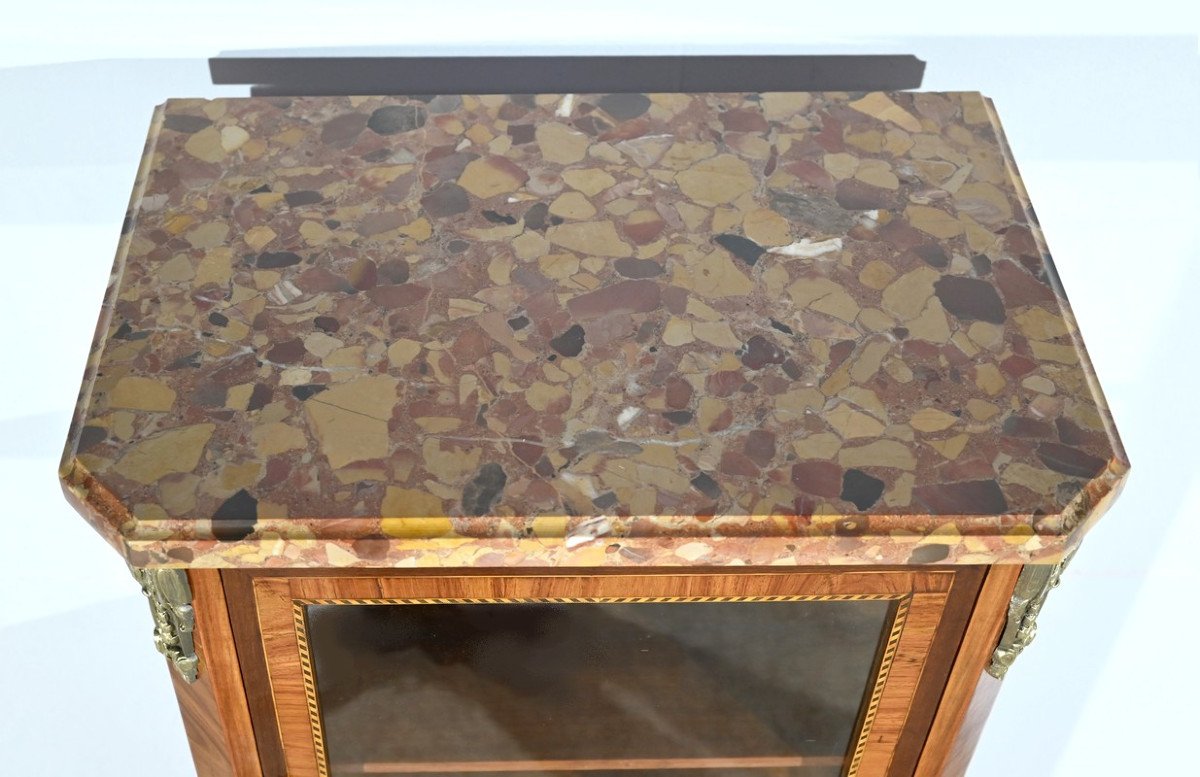 Petite Vitrine En Bois De Rose, Style Transition Louis XV / Louis XVI – Début XXe-photo-4