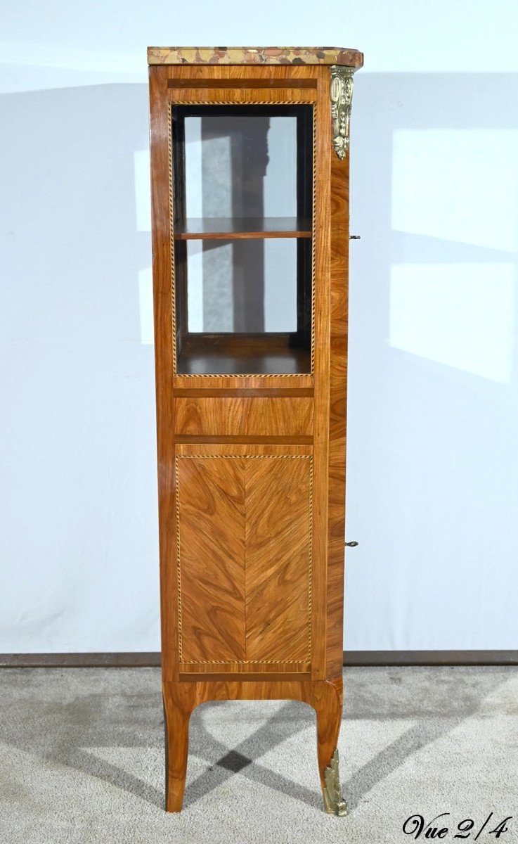 Petite Vitrine En Bois De Rose, Style Transition Louis XV / Louis XVI – Début XXe-photo-6