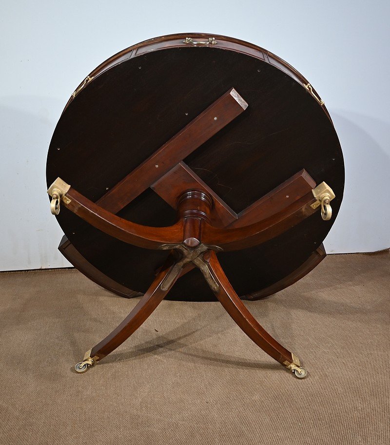 Mahogany Rotating Drum Table, Regency Style, England – 2nd Half 19th Century-photo-7