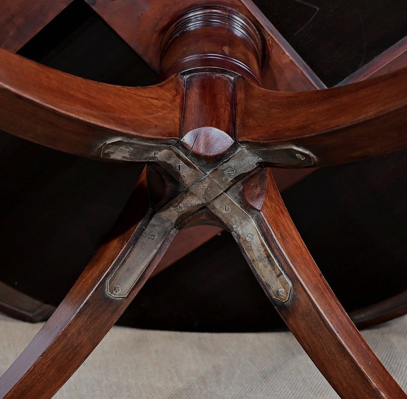 Mahogany Rotating Drum Table, Regency Style, England – 2nd Half 19th Century-photo-8