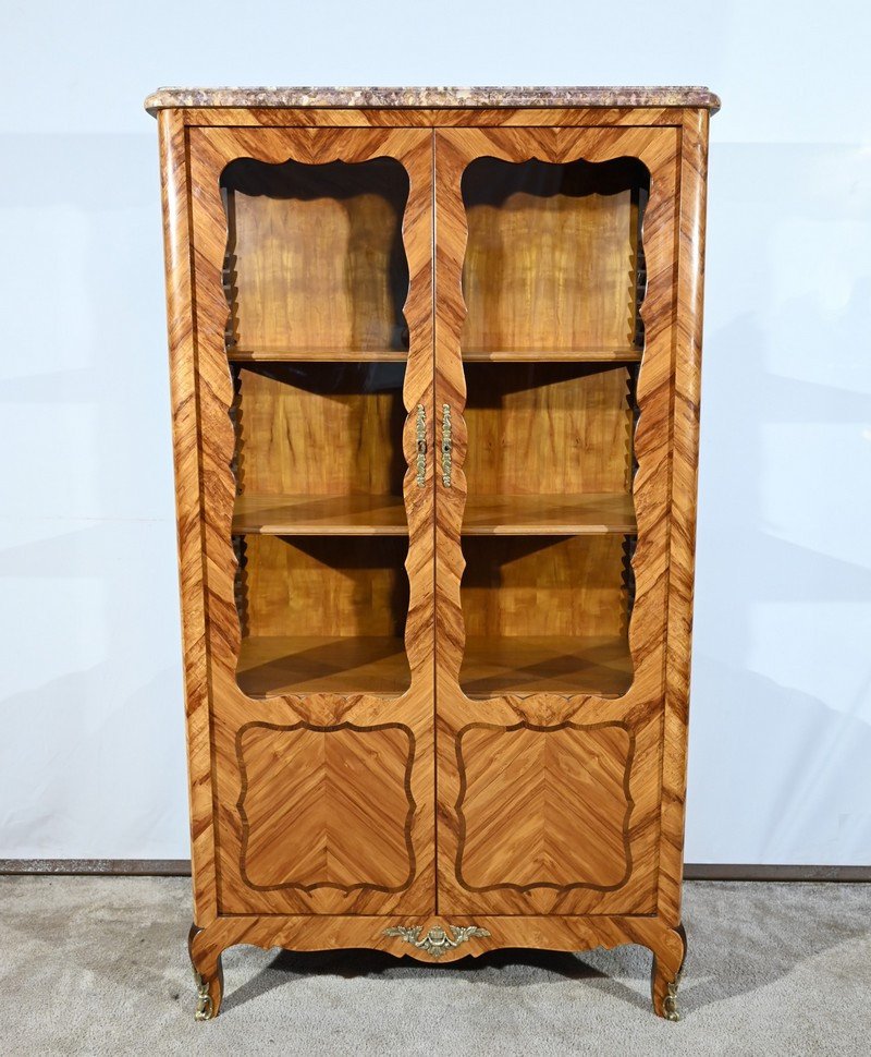 Petite Vitrine En Bois De Rose, Style Louis XV – Début XXe