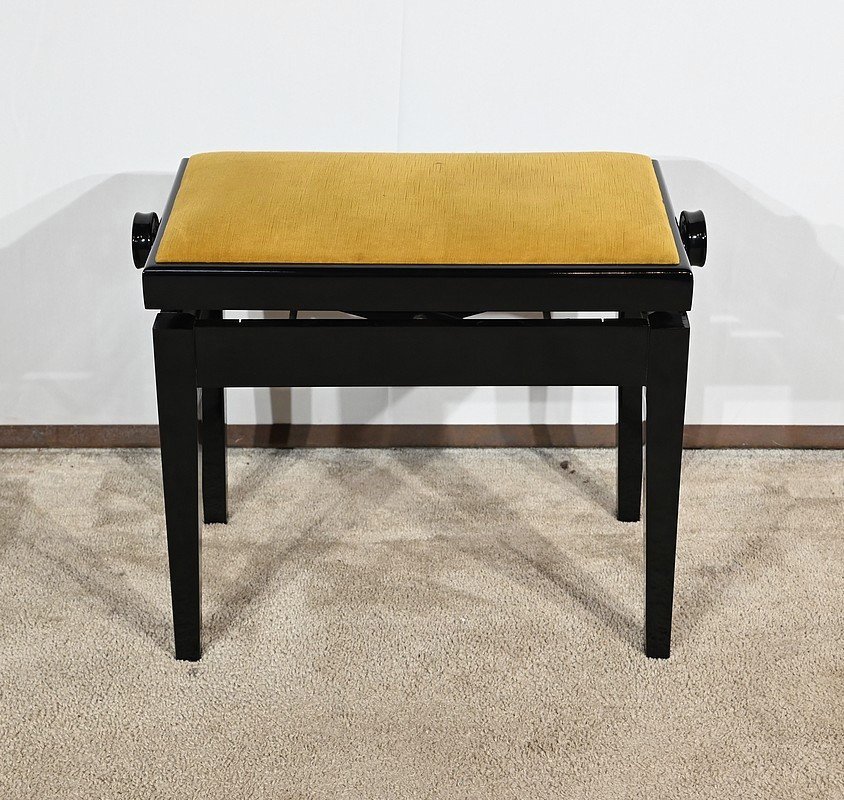 Adjustable Piano Bench, In Black Lacquered Wood – 1970-photo-2