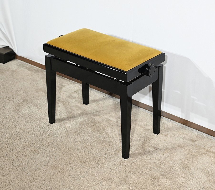 Tabouret De Piano Réglable Noir - 3 Hauteurs, Pliable - Pour Piano, Clavier, Orgue - Confort Et Gain De Place