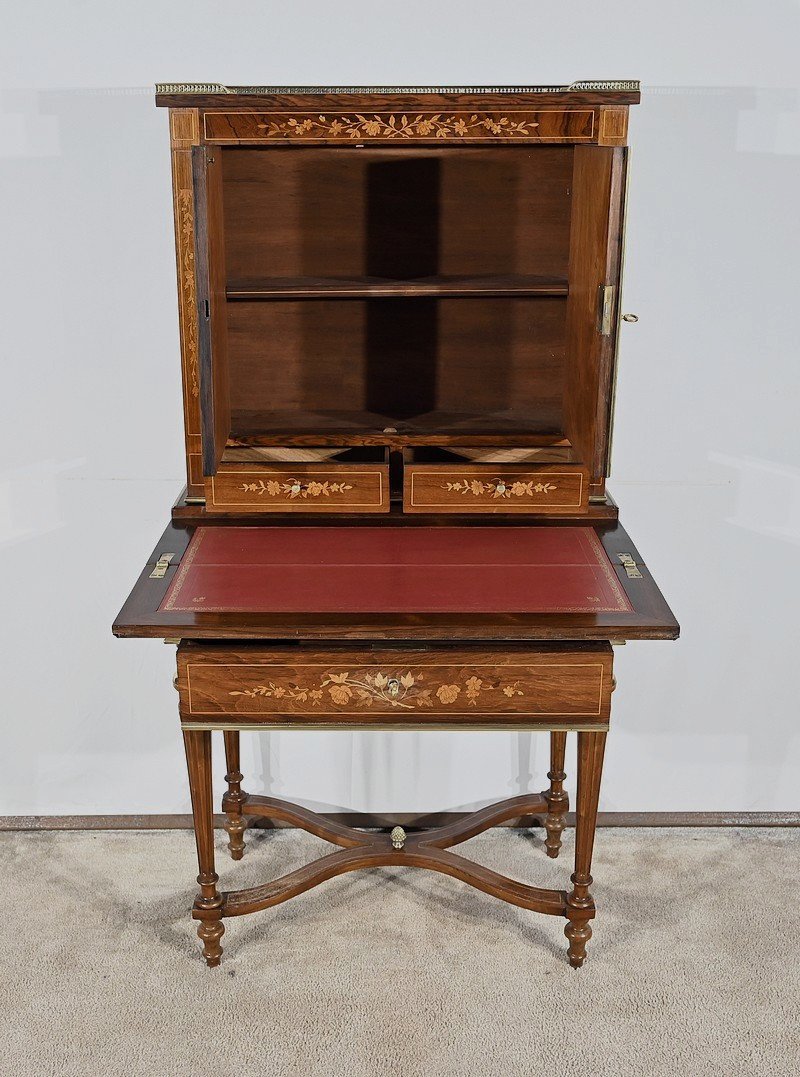 Petit Cabinet écritoire En Palissandre, Style Charles X – Milieu XIXe-photo-3