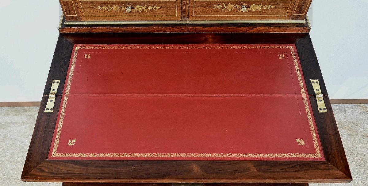 Petit Cabinet écritoire En Palissandre, Style Charles X – Milieu XIXe-photo-3
