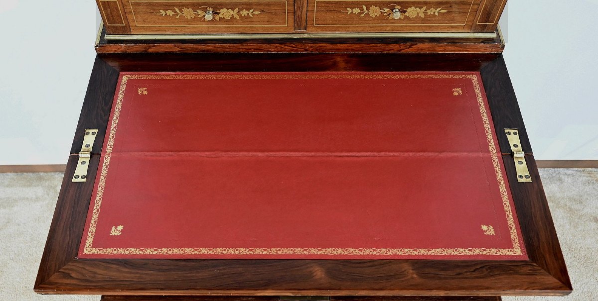 Small Rosewood Writing Cabinet, Charles X Style – Mid-19th Century-photo-3