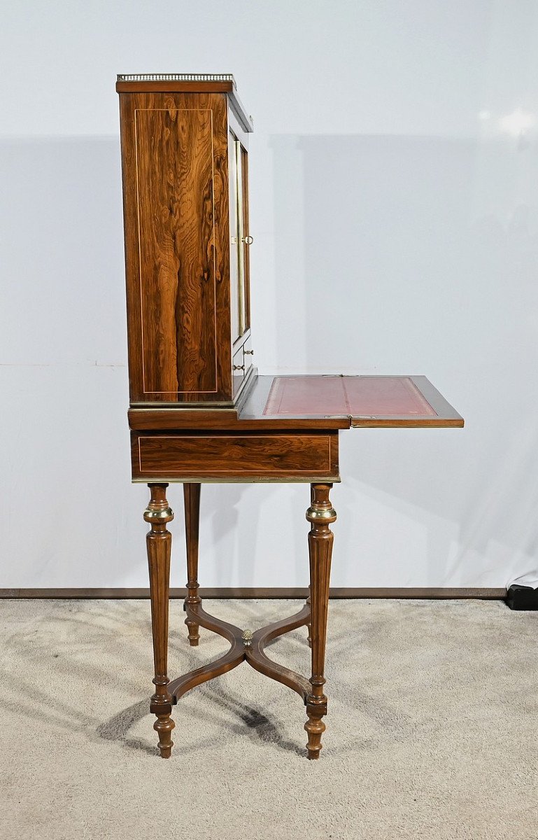 Small Rosewood Writing Cabinet, Charles X Style – Mid-19th Century-photo-4