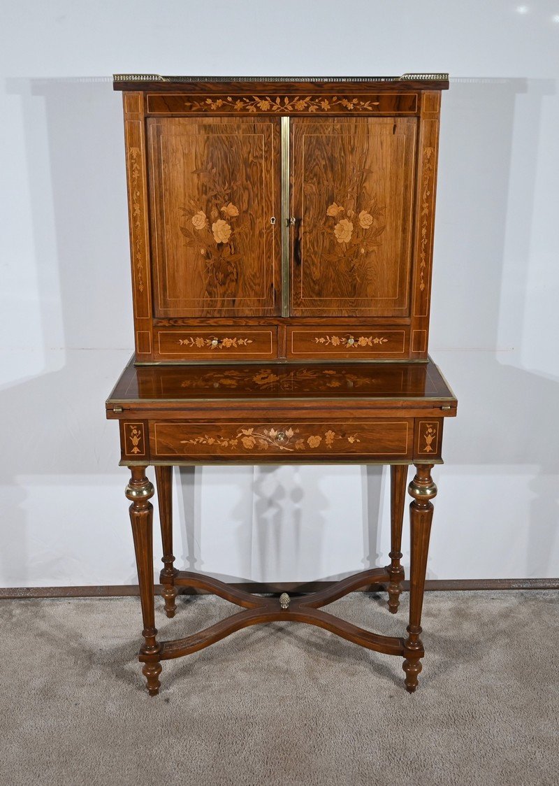 Petit Cabinet écritoire En Palissandre, Style Charles X – Milieu XIXe