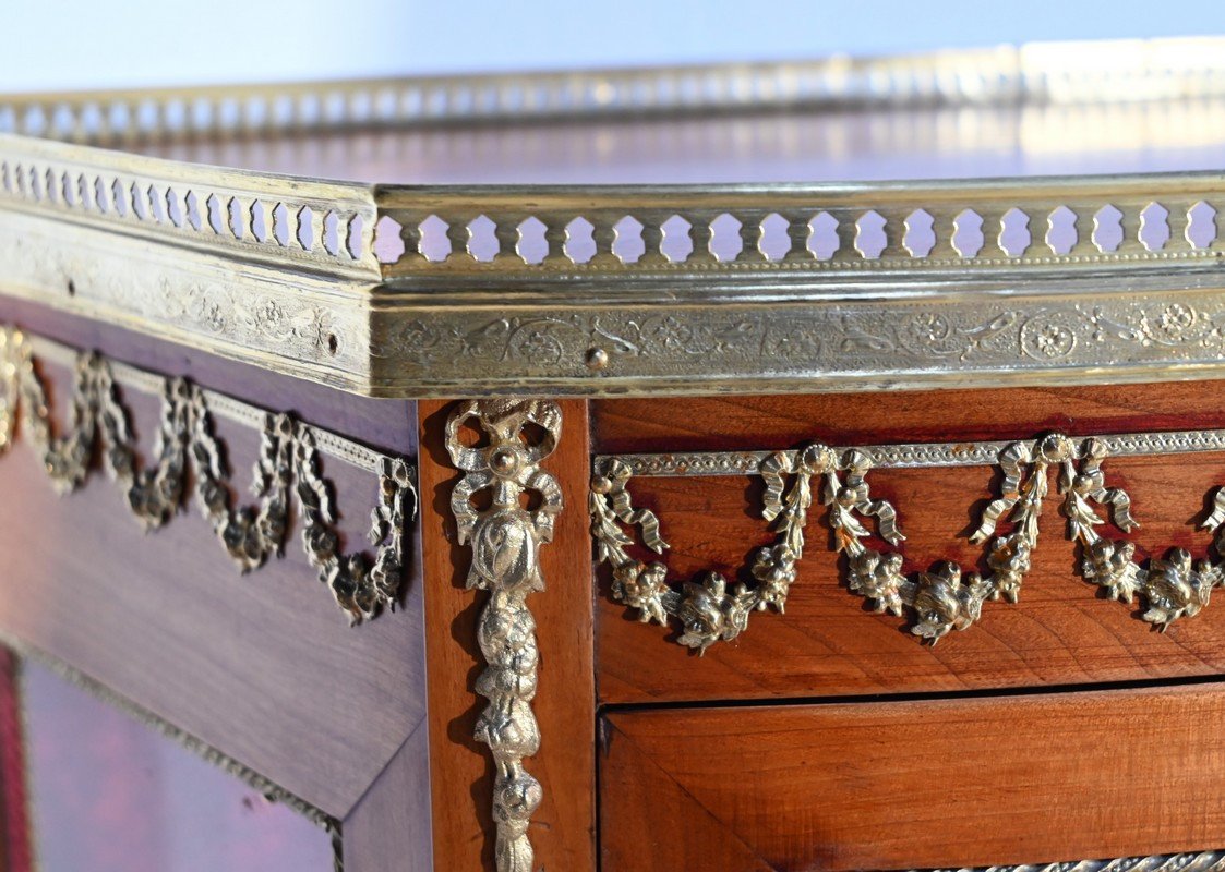 Small Showcase In Light Cherry, Louis XV / Louis XVI Transition – Early 20th Century-photo-2