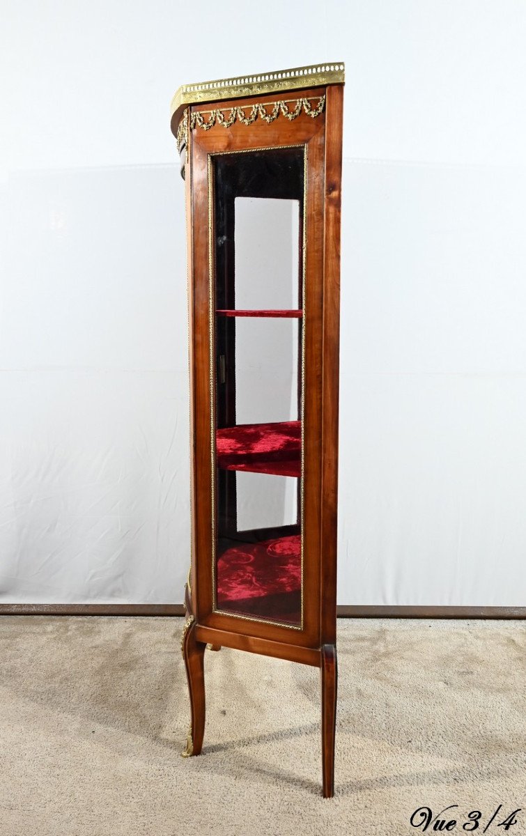 Small Showcase In Light Cherry, Louis XV / Louis XVI Transition – Early 20th Century-photo-6