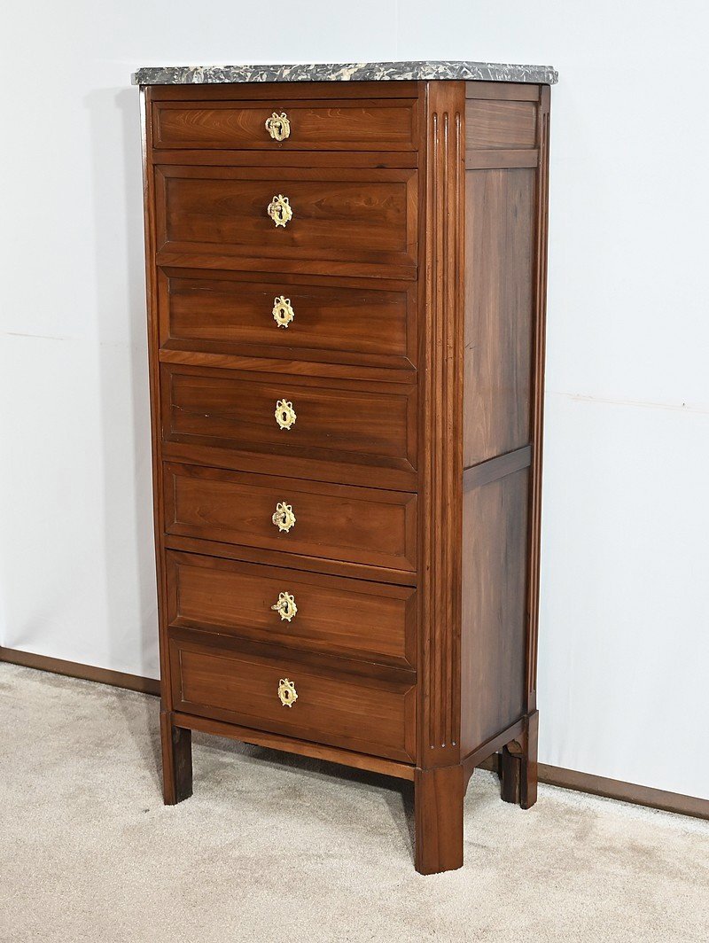 Small Weekly Secretary In Mahogany, Stamped Ln Malle, Faubourg Saint-antoine, Lou Period-photo-3
