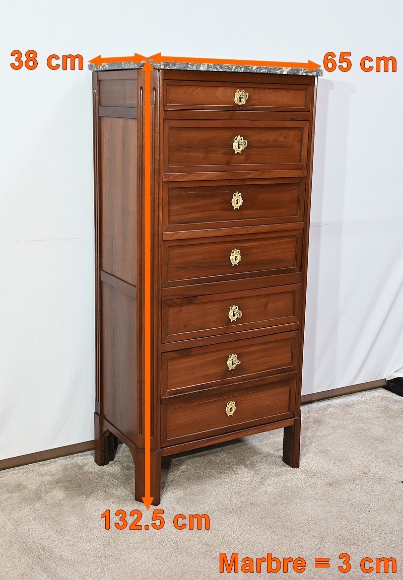 Small Weekly Secretary In Mahogany, Stamped Ln Malle, Faubourg Saint-antoine, Lou Period-photo-6