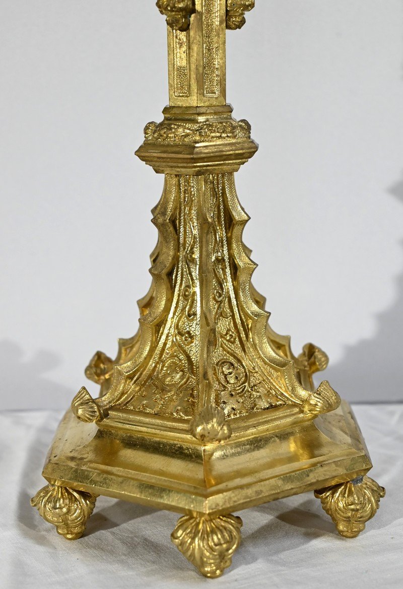 Pique-cierge En Bronze Doré – 2ème Moitié XIXe-photo-3