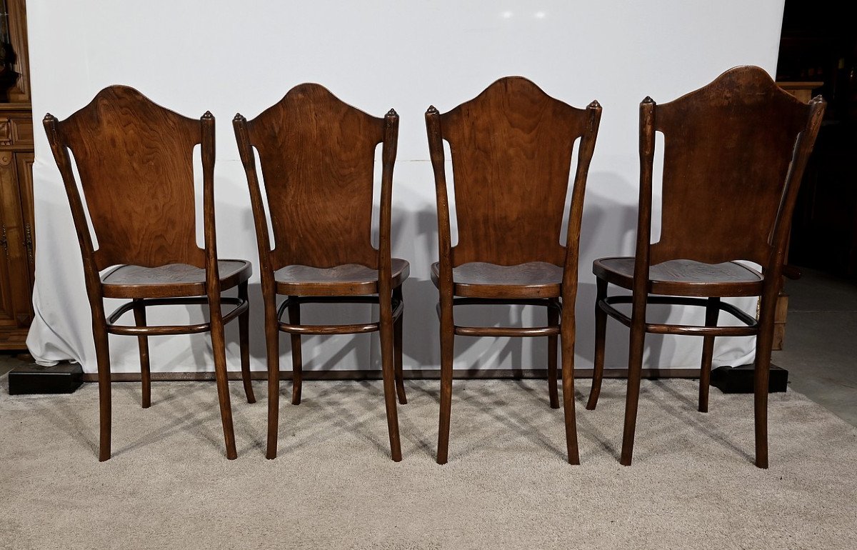 Suite Of 4 Bent Beech Chairs, No. 67 By Jacob & Josef Kohn – 1900-photo-1