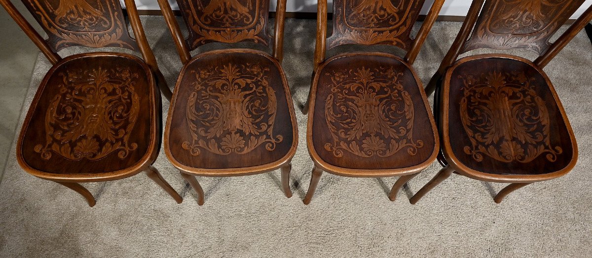 Suite Of 4 Bent Beech Chairs, No. 67 By Jacob & Josef Kohn – 1900-photo-2