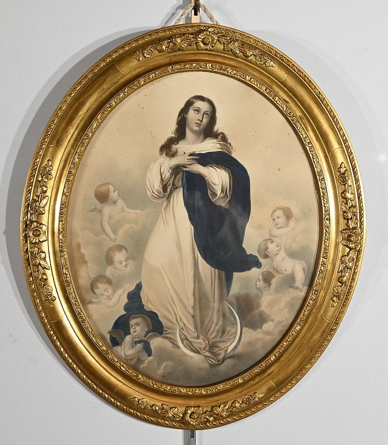 Pair Of Important Engravings “the Immaculate Conception” - Late 19th Century-photo-4