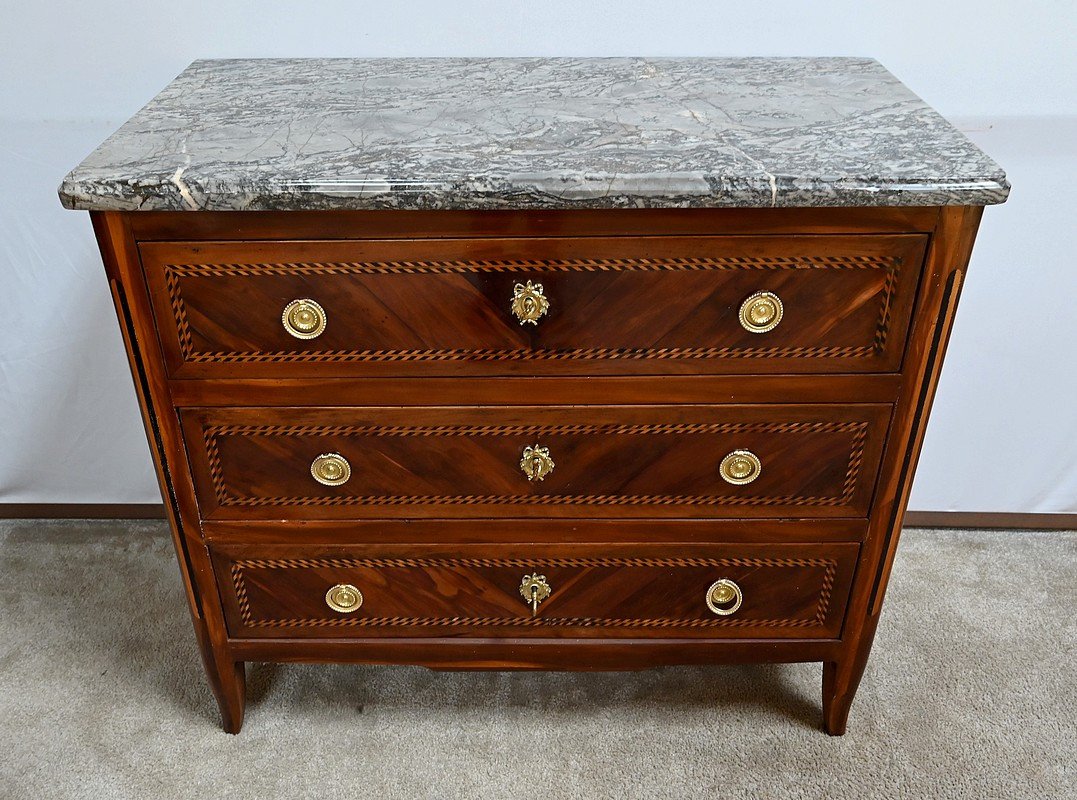 Small Chest Of Drawers In Rosewood And Marquetry, Louis XV / Louis XVI Transition Period – 18th Century