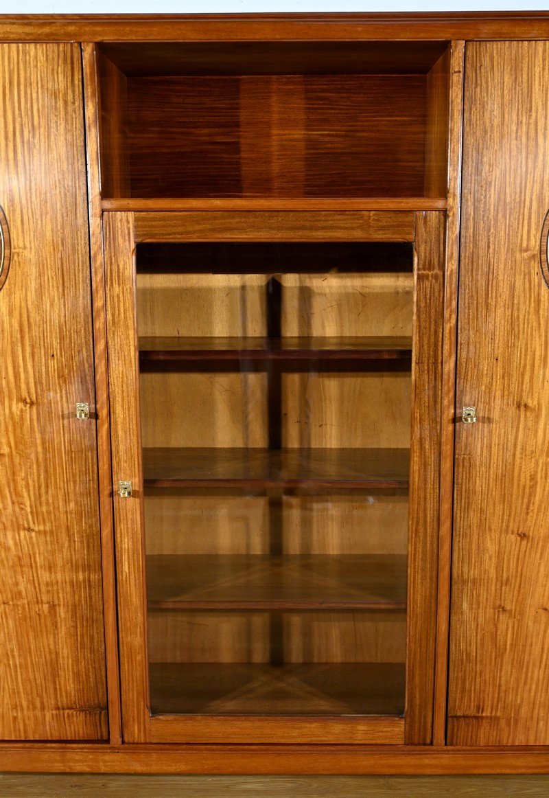 Small Library Cabinet In Blond Mahogany, Art Deco – 1940-photo-3