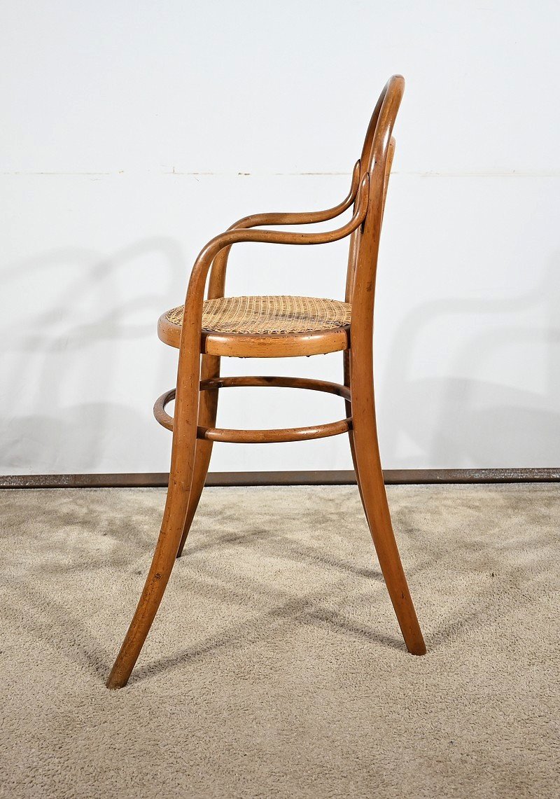 Children's High Chair In Curved Beech, Stamped Thonet - Early 20th Century-photo-3
