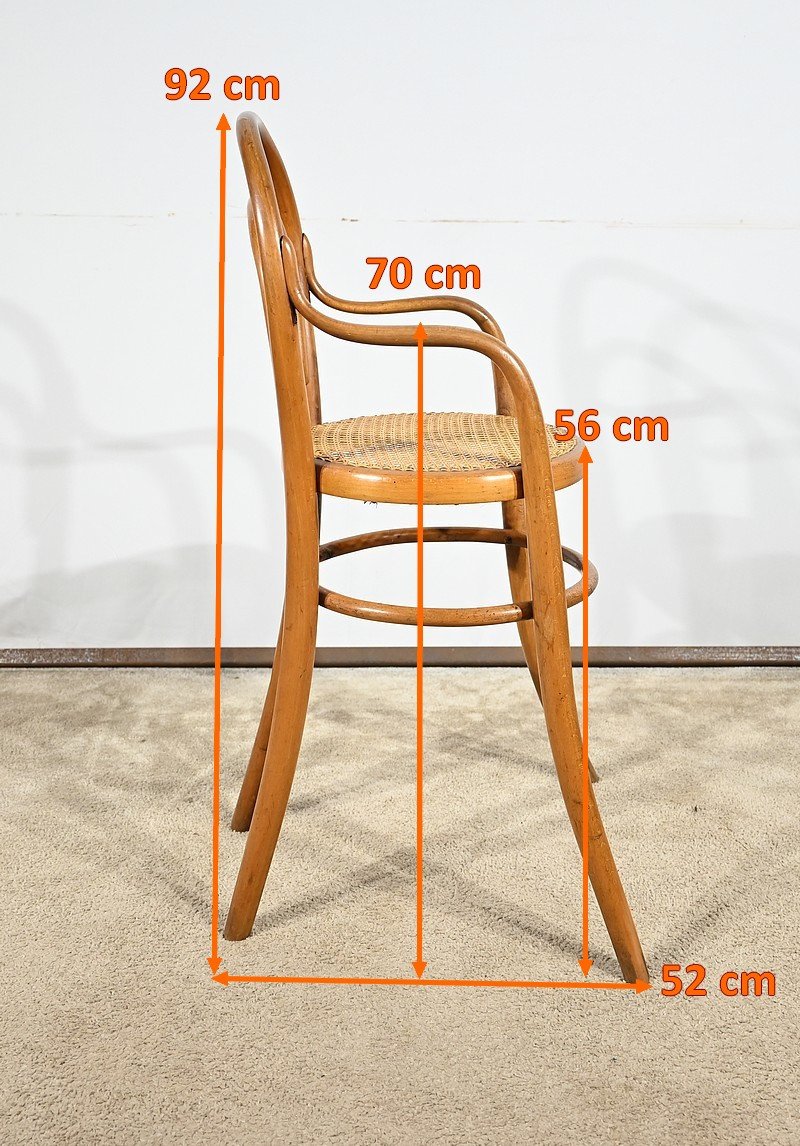 Children's High Chair In Curved Beech, Stamped Thonet - Early 20th Century-photo-6