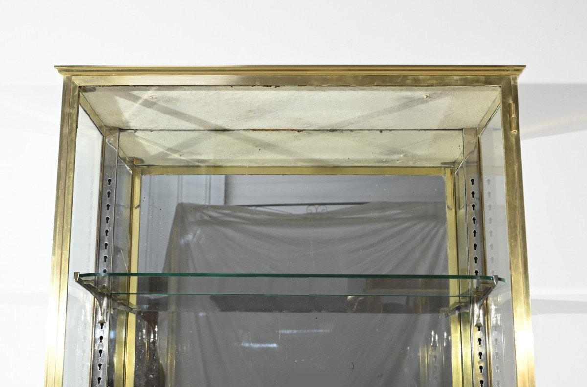 Vitrine De Magasin En Laiton, Attribuée à La Maison Siégel – 1920-photo-2