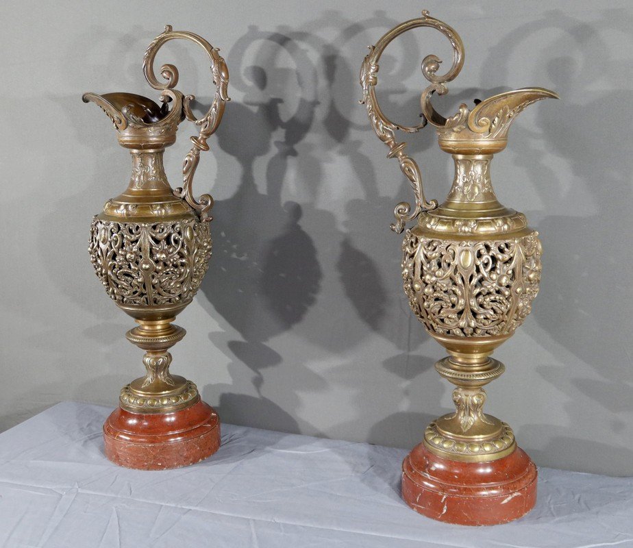 Pair Of Bronze Ewers, Art Nouveau – 1910-photo-2
