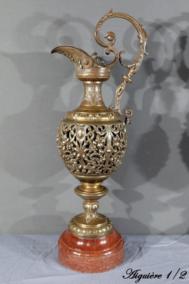 Pair Of Bronze Ewers, Art Nouveau – 1910-photo-3