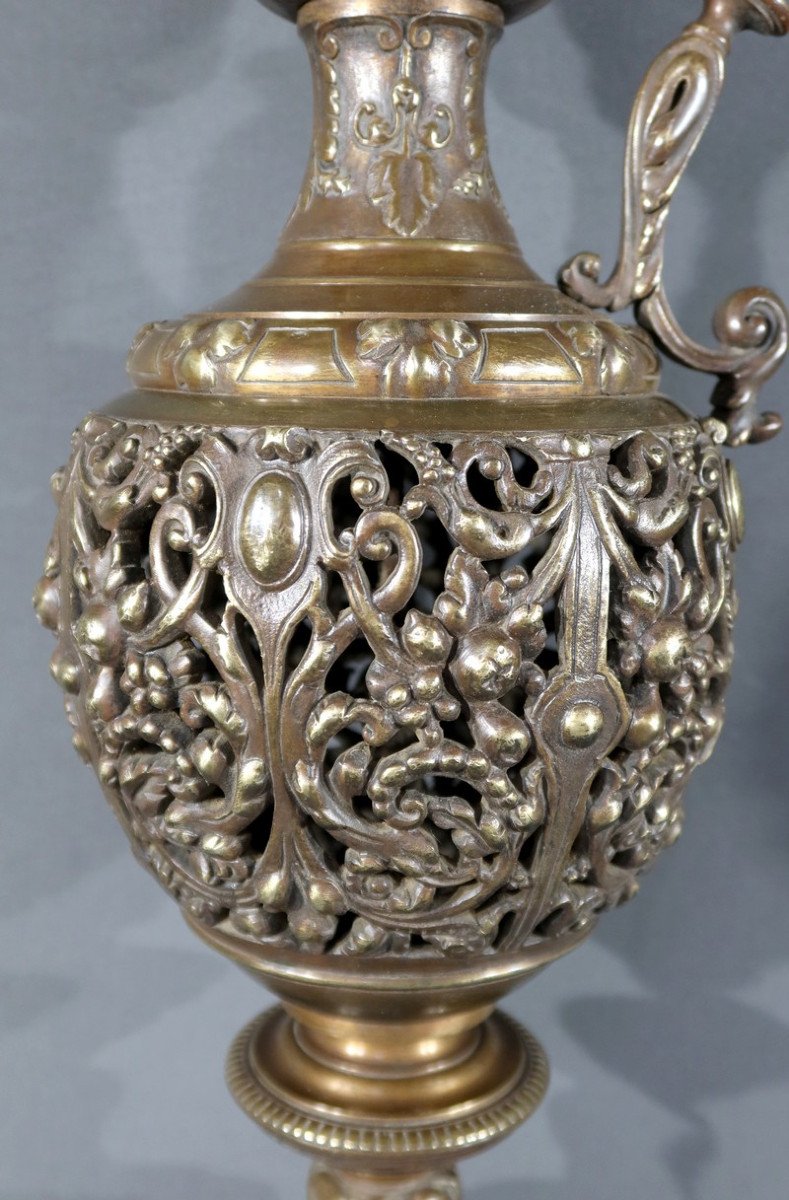 Pair Of Bronze Ewers, Art Nouveau – 1910-photo-3