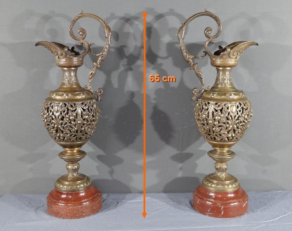 Pair Of Bronze Ewers, Art Nouveau – 1910-photo-7