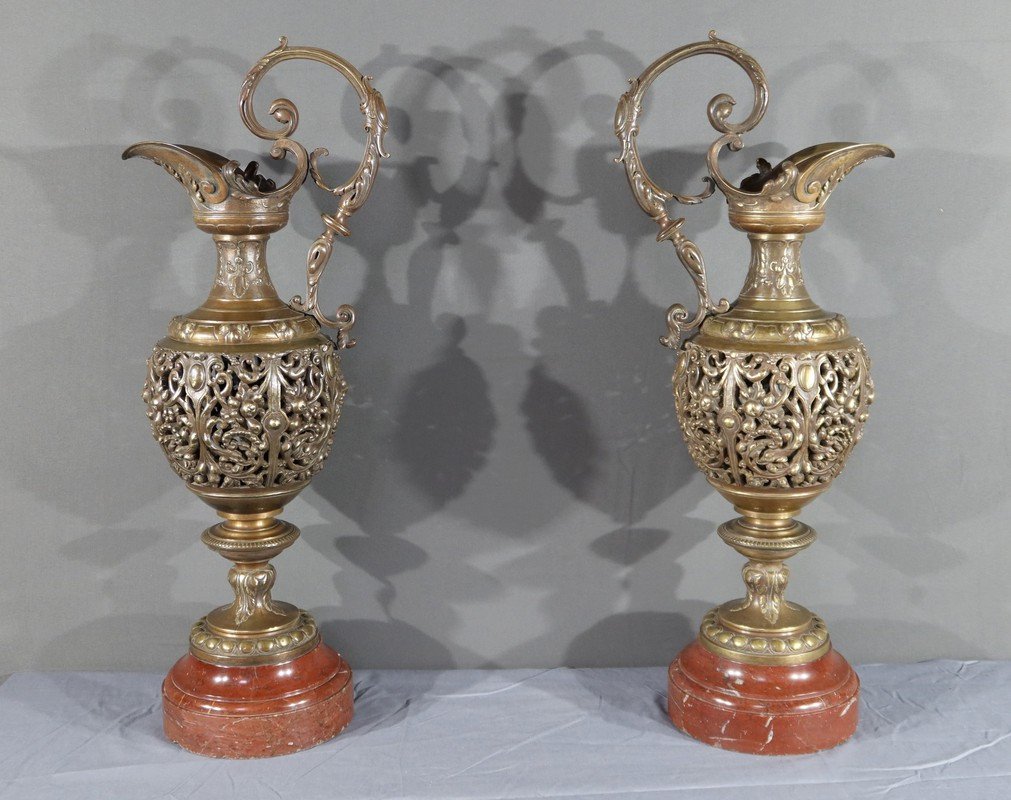Pair Of Bronze Ewers, Art Nouveau – 1910