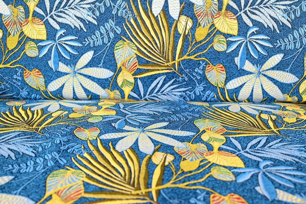 Banquette 2 Places En Tissu Bleu Azur – 1940-photo-4